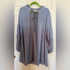 Umgee Dusty Blue Textured Dress